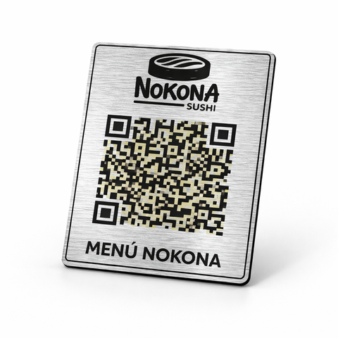 Placa acrilico con Código QR menú de mesa 8x6cm