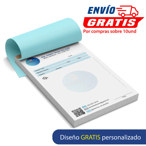Talonarios de Recetas Papel Normal - DISEÑO GRATIS