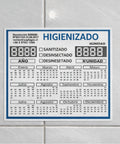 Etiquetas Sanitización Plagas PVC por Mayor 13x13 cm Clic Imprenta