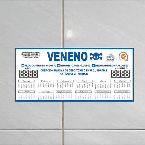 Etiquetas Sanitización Plagas PVC por Mayor