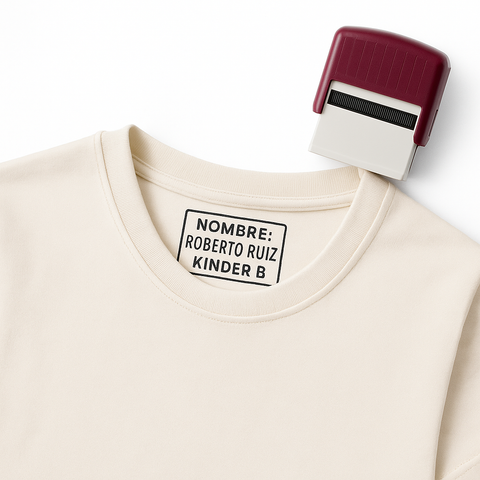 Timbre para estampar Tela, mediano, 3 a 4 lineas texto