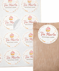 Etiquetas de PVC para cierre de bolsas papel personalizadas 4cm Clic Imprenta