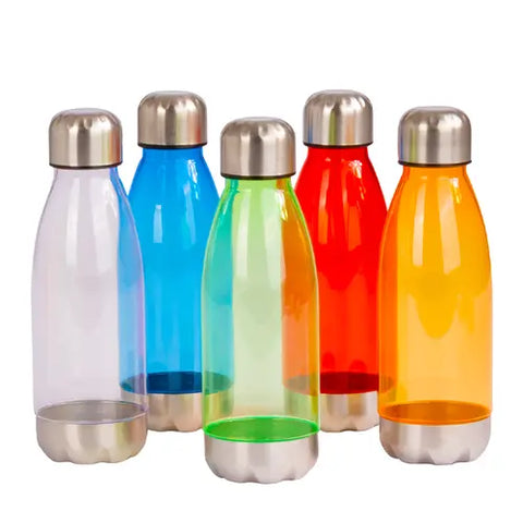 Botella plástica tapa Acero - MAYORISTA