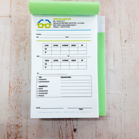 Talonarios Recetas Médicas Oftalmología – Clic Imprenta