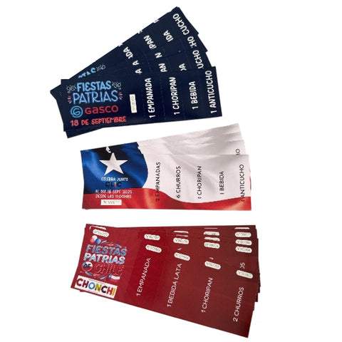 Pack Entradas Ticket Papel Grueso prepicados