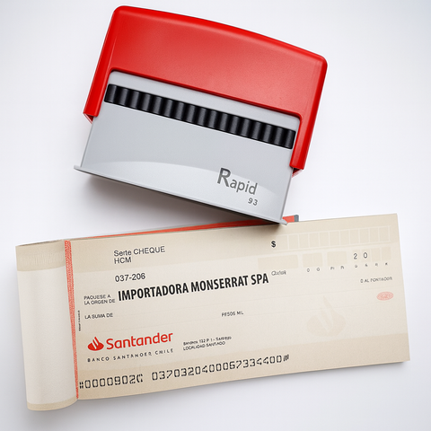 Timbre Rectangular de 1 x 7 cm Para 1 Línea de texto (Cheque Nominativo)